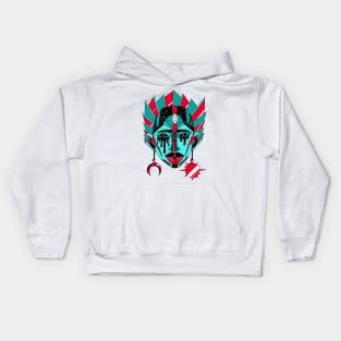 Turqred African Mask No 12 Kids Hoodie